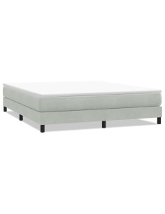 Letto a Molle senza Materasso Grigio Chiaro 180x220cm Velluto