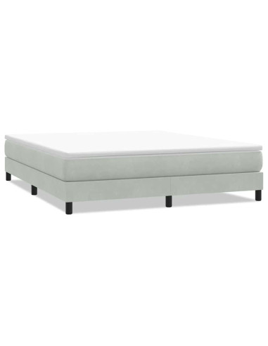 Letto a Molle senza Materasso Grigio Chiaro 180x220cm Velluto