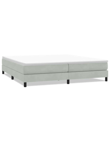 Letto a Molle senza Materasso Grigio Chiaro 200x210 cm Velluto