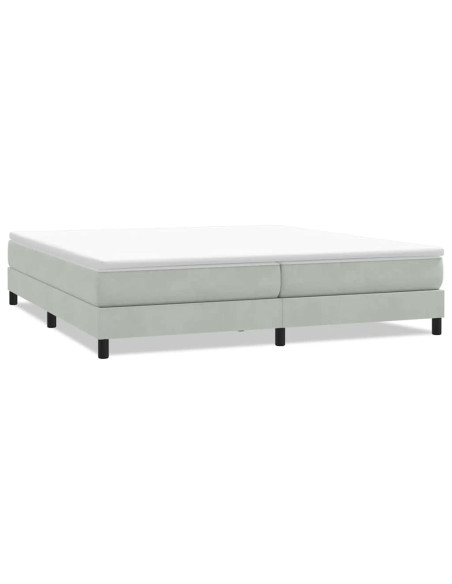 Letto a Molle senza Materasso Grigio Chiaro 200x210 cm Velluto
