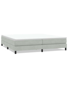Letto a Molle senza Materasso Grigio Chiaro 200x220cm Velluto