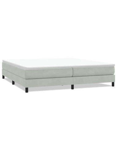 Letto a Molle senza Materasso Grigio Chiaro 200x220cm Velluto