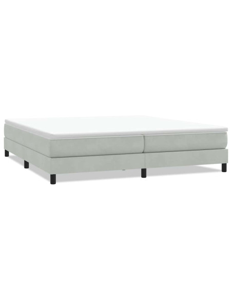 Letto a Molle senza Materasso Grigio Chiaro 200x220cm Velluto