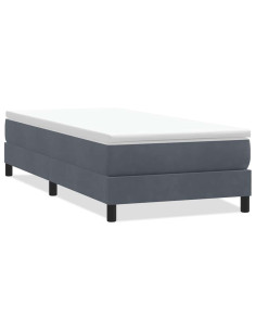 Letto a Molle senza Materasso Grigio Scuro 100x220 cm Velluto
