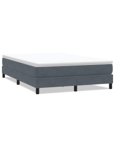 Letto a Molle senza Materasso Grigio Scuro 140x220 cm Velluto