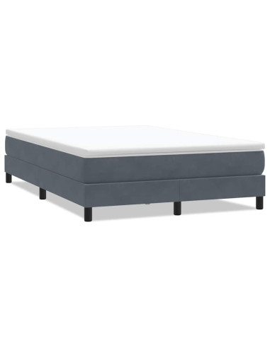 Letto a Molle senza Materasso Grigio Scuro 140x220 cm Velluto