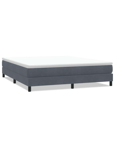 Letto a Molle senza Materasso Grigio Scuro 180x220 cm Velluto