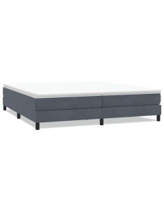 Letto a Molle senza Materasso Grigio Scuro 200x210 cm Velluto
