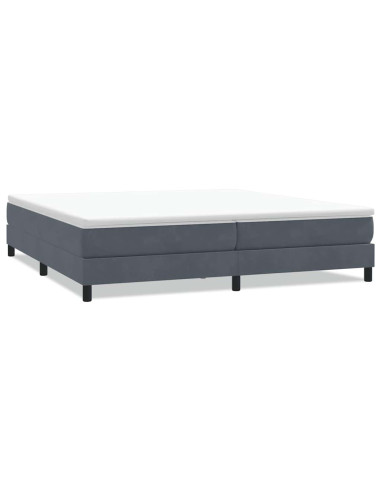 Letto a Molle senza Materasso Grigio Scuro 200x210 cm Velluto