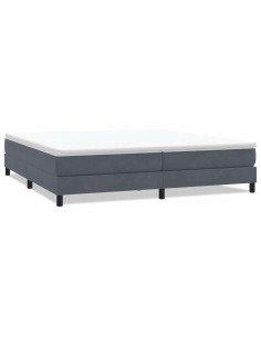 Letto a Molle senza Materasso Grigio Scuro 200x220 cm Velluto