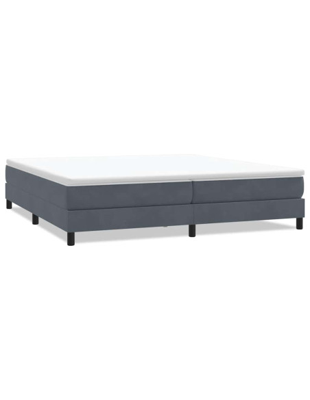 Letto a Molle senza Materasso Grigio Scuro 200x220 cm Velluto