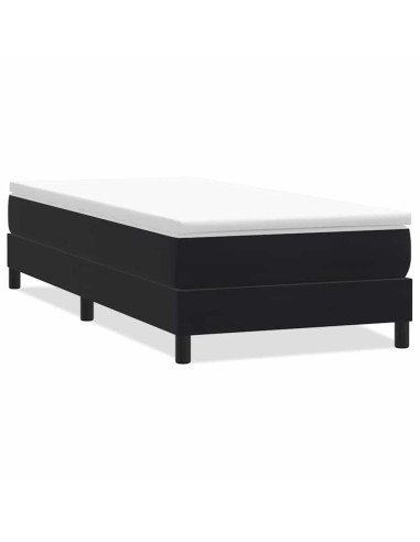 Letto a Molle senza Materasso Nero 100x220 cm in Velluto