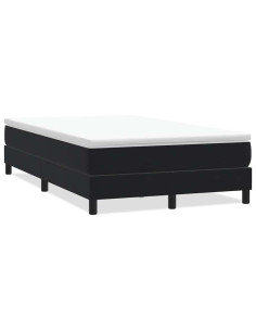 Letto a Molle senza Materasso Nero 120x220 cm in Velluto