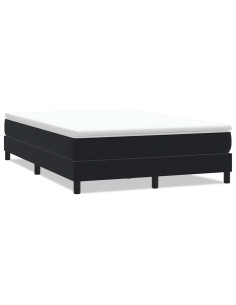 Letto a Molle senza Materasso Nero 160x220 cm in Velluto