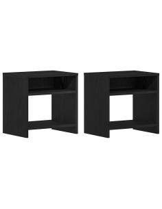 Comodini 2pz Rovere Nero 40x30x40 cm in Legno Multistrato