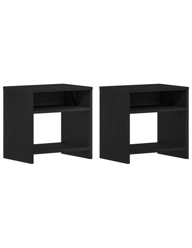 Comodini 2pz Rovere Nero 40x30x40 cm in Legno Multistrato