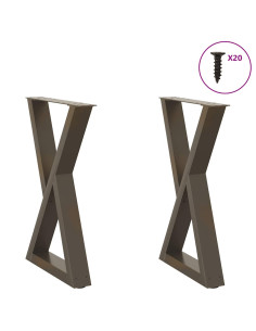 Gambe per tavolo da pranzo 2 pz in acciaio naturale 50x(72-73,3) cm