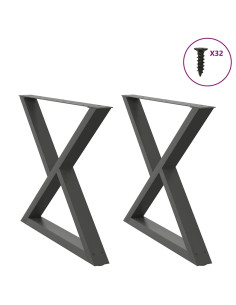 Gambe per tavolo da pranzo 2 pz Antracite 90x(72-73,3) cm Acciaio