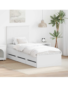 Struttura del letto Bianco 75 x 190 cm Legno Ingegnerizzato