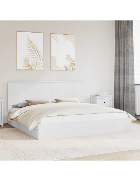 Letto con Contenitore Bianco 200 x 200 cm Legno multistrato