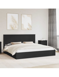 Letto con Contenitore Nero 200 x 200 cm Legno multistrato