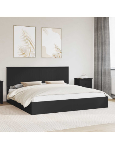 Letto con Contenitore Nero 200 x 200 cm Legno multistrato