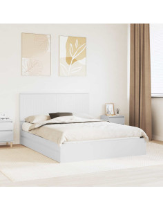 Letto con Contenitore Bianco 150 x 200 cm Legno multistrato