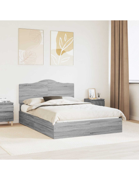 Letto con Contenitore con testiera Grigio Sonoma 150 x 200 cm