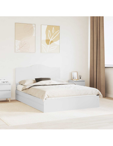 Letto con Contenitore Bianco 140 x 200 cm Legno multistrato