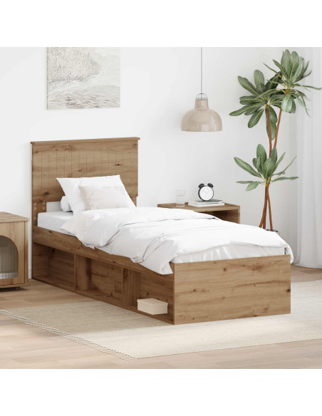 Struttura del letto con testiera Rovere Artigianale 75 x 190 cm