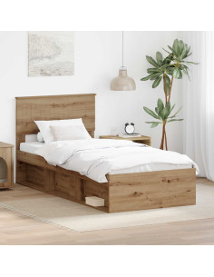 Struttura del letto con testiera Rovere Artigianale 90 x 200 cm