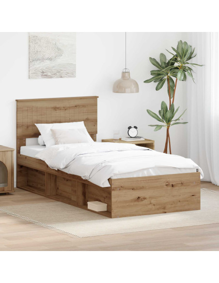 Struttura del letto con testiera Rovere Artigianale 90 x 200 cm