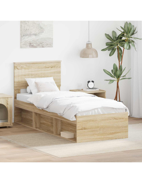 Struttura del letto Rovere Sonoma 75 x 190 cm Pino massello