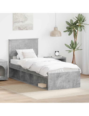 Struttura del letto Grigio Concretè 75 x 190 cm Pino massello