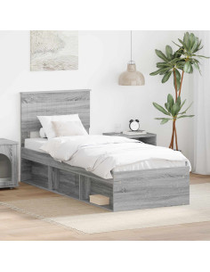 Struttura del letto Grigio Sonoma 75 x 190 cm Pino massello