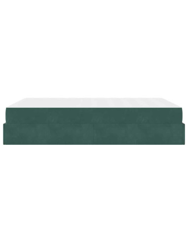 Struttura letto con materasso con materasso 2 pcs Verde Velluto