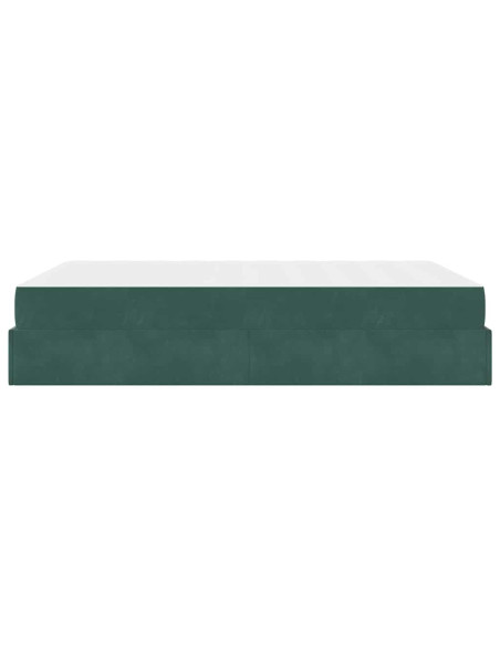 Struttura letto con materasso con materasso 2 pcs Verde Velluto