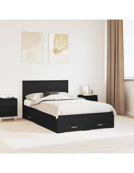 Struttura del letto Nero 135 x 190 cm Legno multistrato