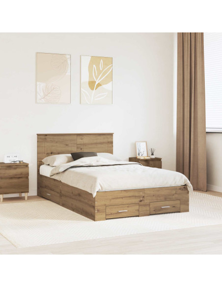 Struttura del letto Rovere artigianale 135 x 190 cm