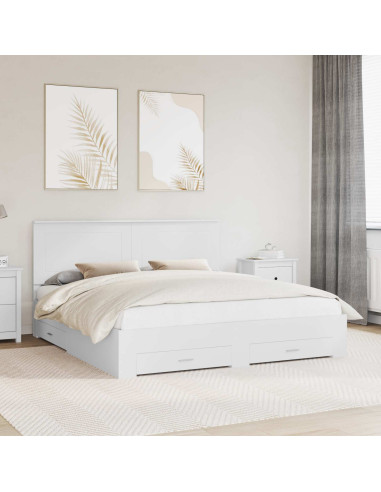 Struttura del letto Bianco 200 x 200 cm Legno multistrato