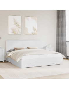 Struttura del letto Bianco 180 x 200 cm Legno multistrato