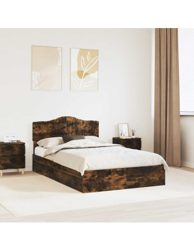 Letto con Contenitore con testiera Rovere fumé 120 x 190 cm