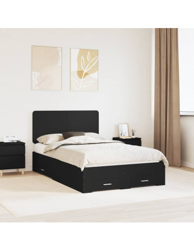 Struttura del letto Nero 120 x 190 cm Legno multistrato