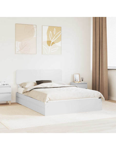 Letto con Contenitore Bianco 140 x 190 cm Legno multistrato