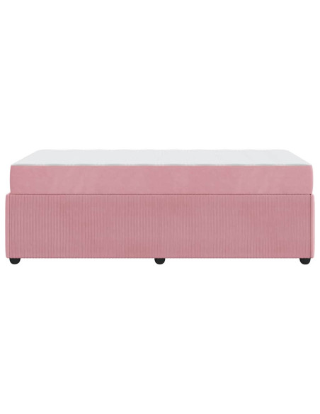 Struttura del letto con materasso Rosa 80 x 200 cm Tessuto