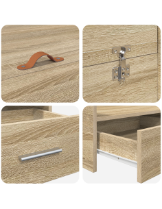 Struttura letto con contenitore Rovere Sonoma 200 x 200 cm