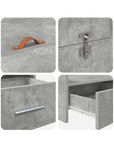 Struttura letto con contenitore Grigio cemento 150 x 200 cm