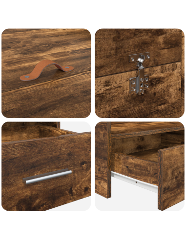 Struttura letto con contenitore Rovere fumé 140 x 200 cm