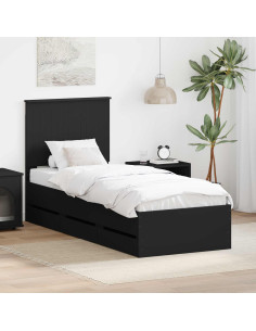 Struttura del letto Nero 90 x 190 cm Legno Ingegnerizzato