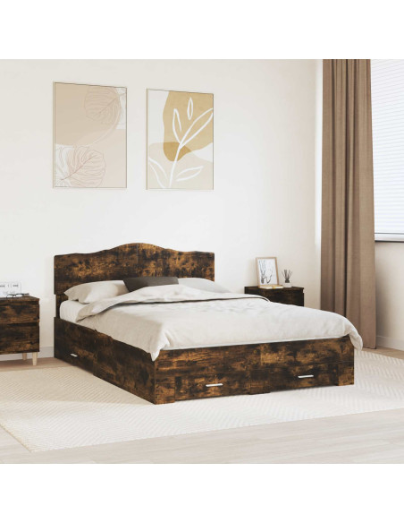 Struttura del letto Rovere fumé 150 x 200 cm Legno multistrato